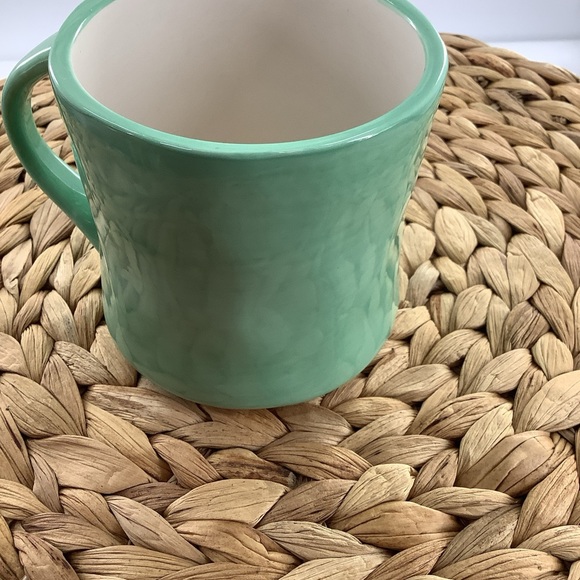 Anthropologie initial coffee mug Letter M Mint Green NWT Hand Painted - Picture 3 of 5